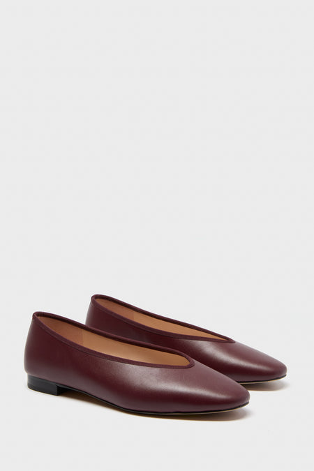 Oxblood Leather Nina Flats