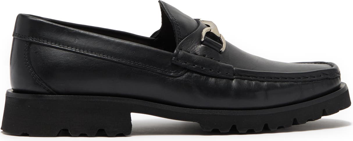 DONALD PLINER Lug Sole Bit Loafer, Alternate, color, BLACK