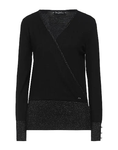 YES ZEE by ESSENZA Sweater Black 50% Viscose, 28% Polyester, 22% Polyamide, Metallic Polyester