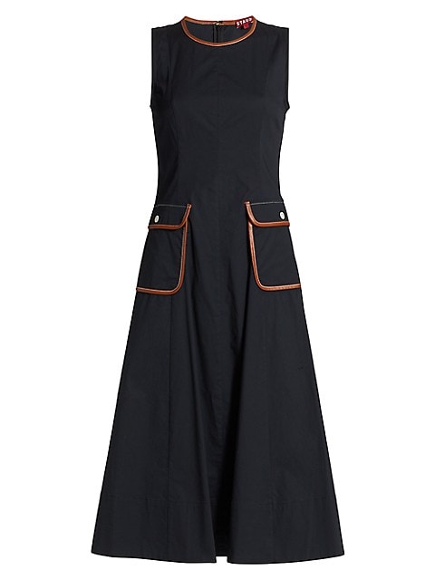 Bait Faux Leather-Trim Pocket Dress image number NaN