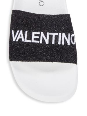 Valentino by Mario Valentino
 Glitter Logo Pool Slides