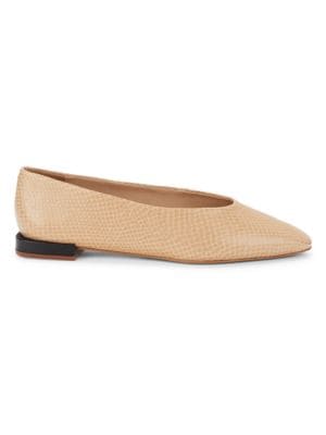 Saks Fifth Avenue
 Snakeskin-Embossed Leather Ballet Flats