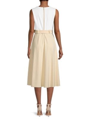 Calvin Klein
 Sleeveless Belted Midi Dress