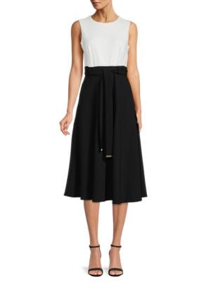 Calvin Klein
 Sleeveless Belted Midi Dress