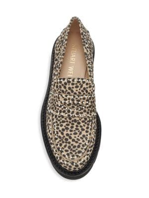 Stuart Weitzman
 Women's Parker Lift Embellished Animal-Print Calf Hair Loafers