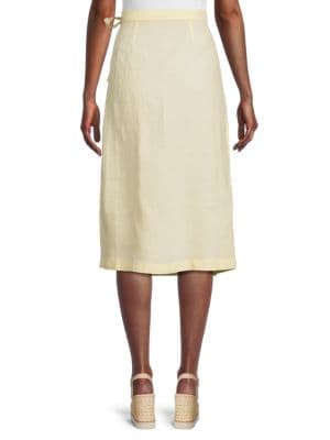 Saks Fifth Avenue
 Linen Midi Wrap Skirt