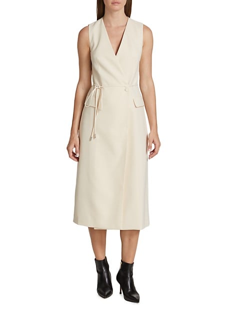 Nellie Stretch-Crepe Wrap Midi-Dress