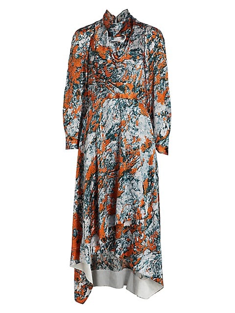 Lichen Bloom Cowl Midi-Dress