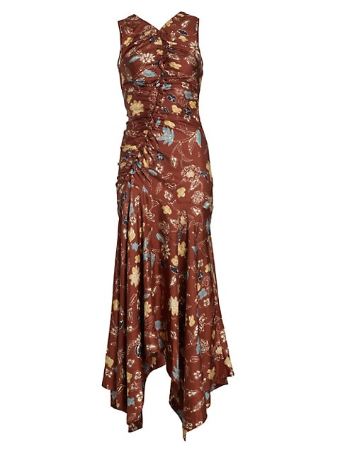 Alma Floral Silk Midi-Dress image number NaN