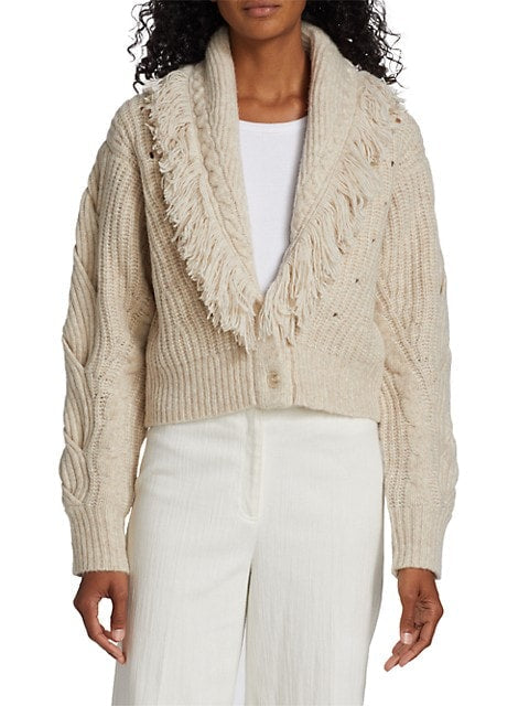 Mika Fringe-Trim Cardigan