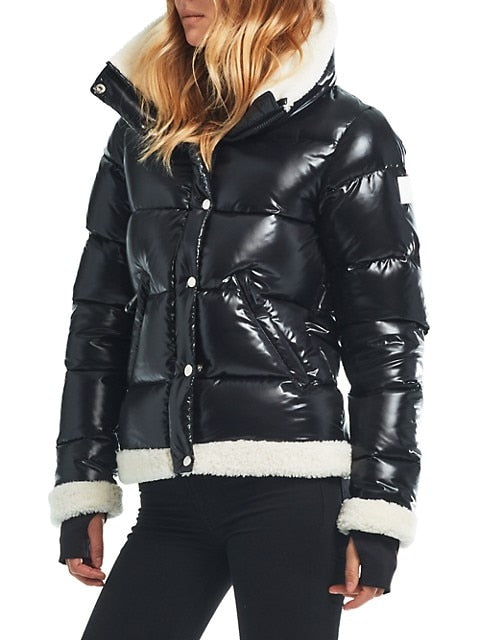 Gigi Shearling-Trimmed Shell Puffer Jacket