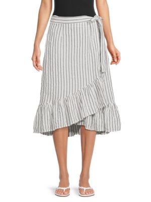 Saks Fifth Avenue
 Linen Ruffle Wrap Skirt