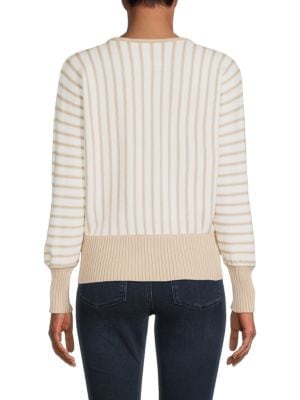 T Tahari
 Striped Puff Sleeve Sweater