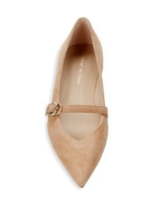 Stuart Weitzman
 Crystal Buckle Suede Ballet Flats