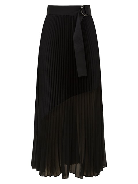 Anya D-Ring Pleated Midi-Skirt