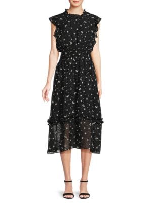 Saks Fifth Avenue
 Floral Smocked Midi Dress