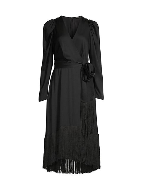 Marlin Tassel-Trim Wrap Midi-Dress image number NaN