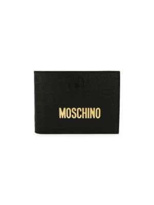 Moschino
 Logo Croc Embossed Leather Bifold Wallet