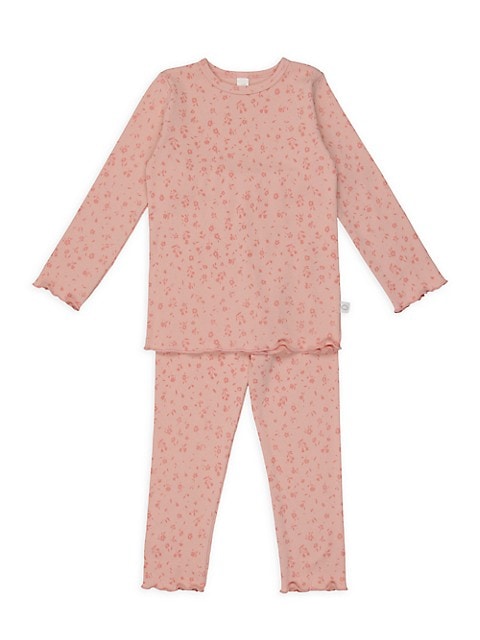 Baby Girl's &amp; Little Girl's 2-Piece Rose Print Lounge Set