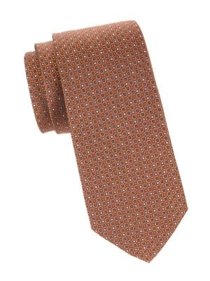 BRUNO PIATTELLI
 Medallion Silk Jacquard Tie