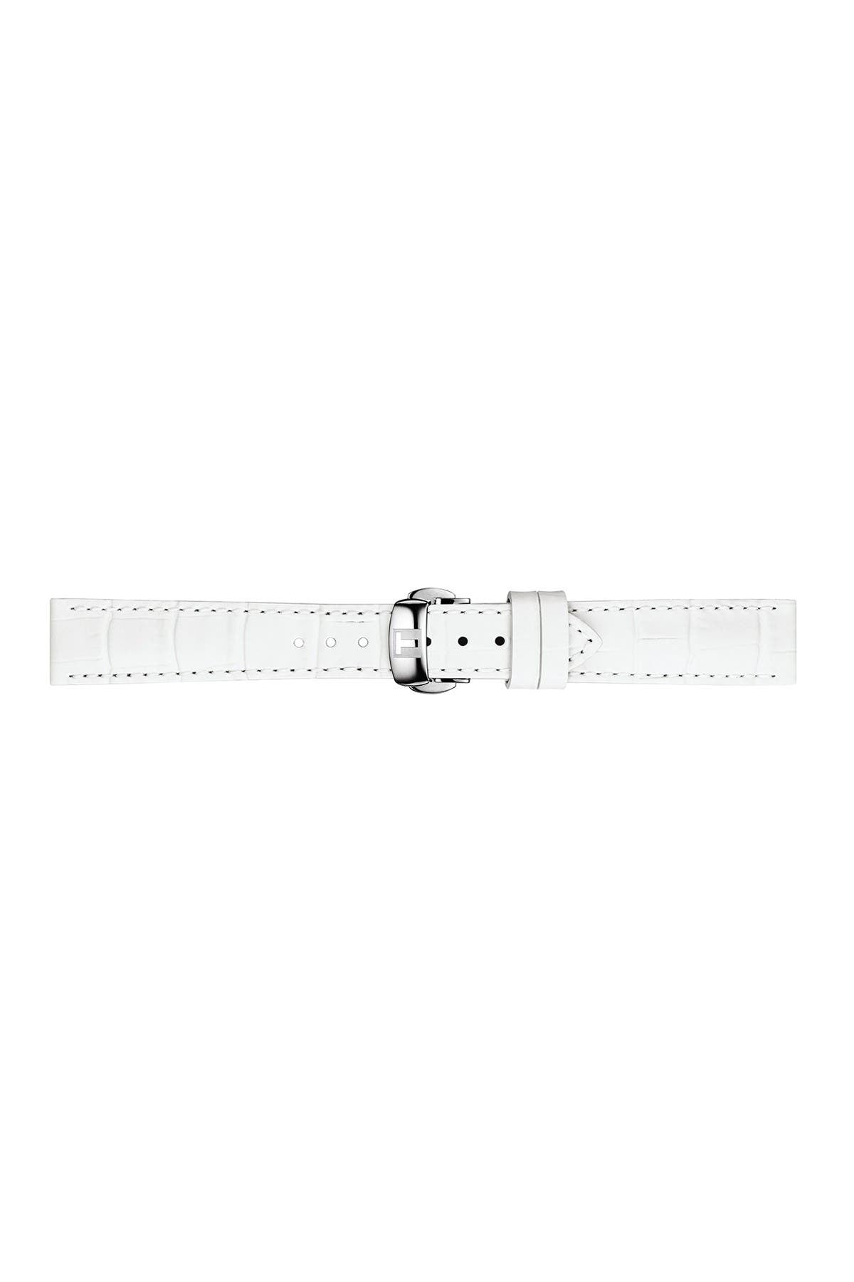 TISSOT Ballade Powermatic 80 COSC Croc Embossed Leather Strap Watch, 32mm, Alternate, color, WHITE MOTHER OF PEARL