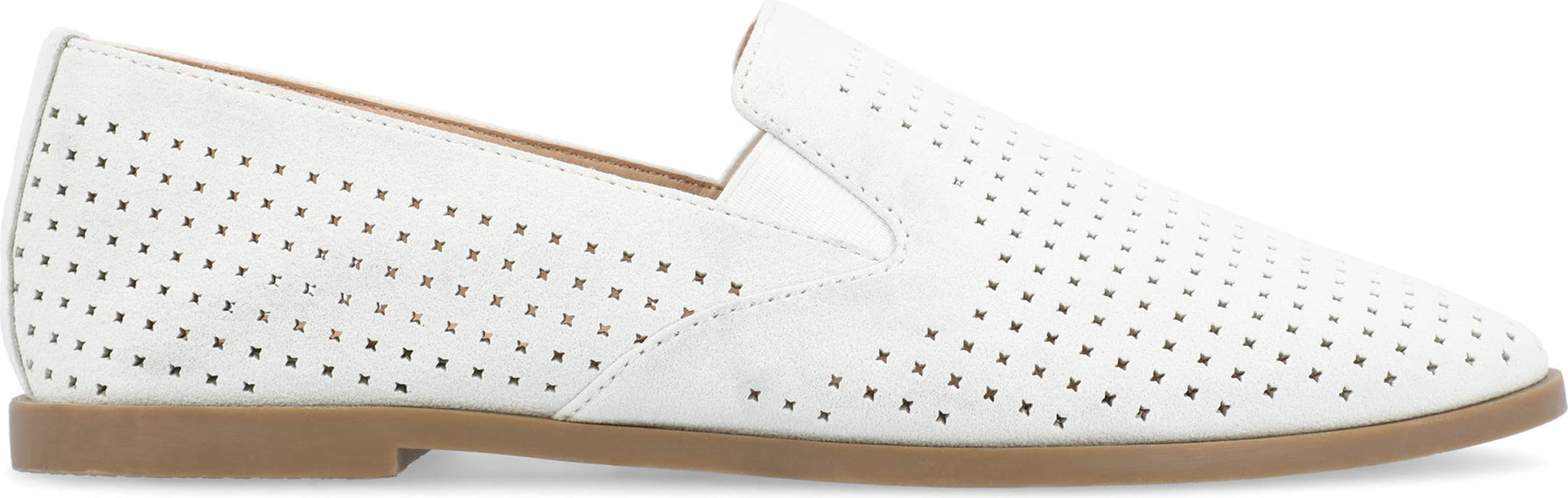 JOURNEE COLLECTION JOURNEE Lucie Perforated Flat Loafer, Alternate, color, WHITE