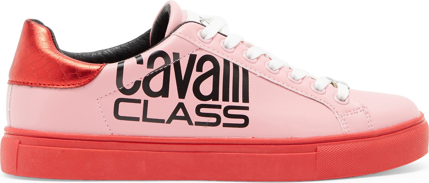 ROBERTO CAVALLI Logo Tennis Shoe, Alternate, color, PINK/ RED