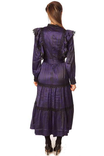 Tiered Print+Lace Detailing Dress