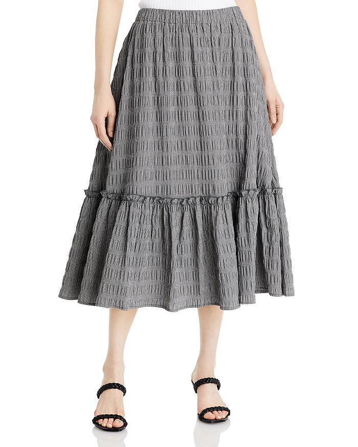 T Tahari - Gingham Print Midi Skirt