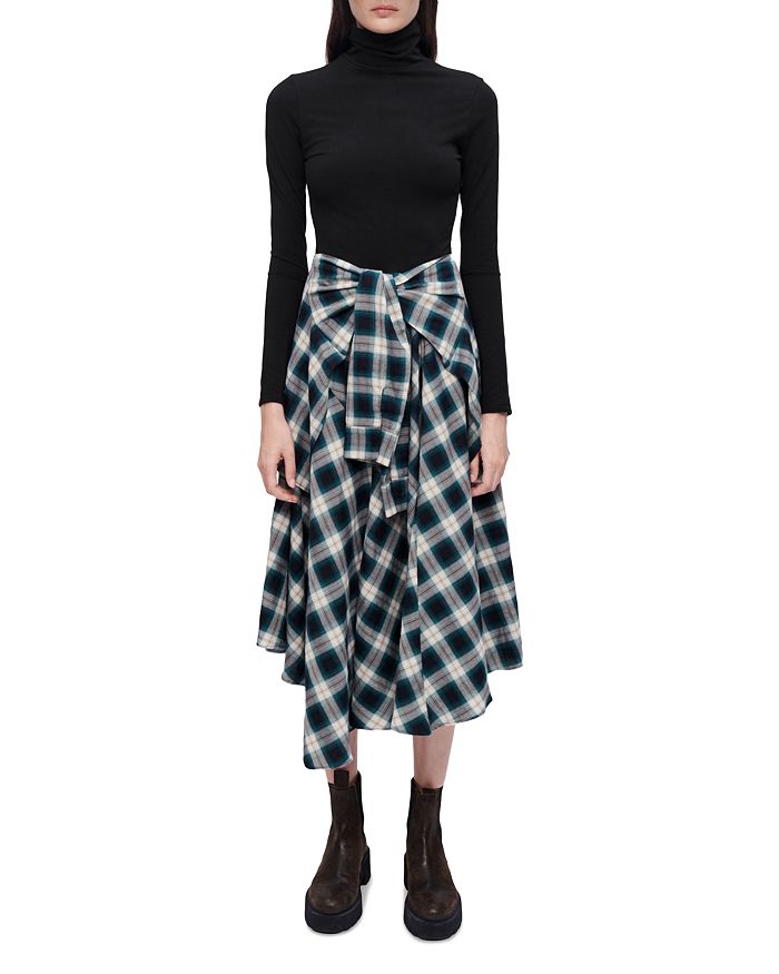 Maje - Raprisera Tie Front Flannel Dress