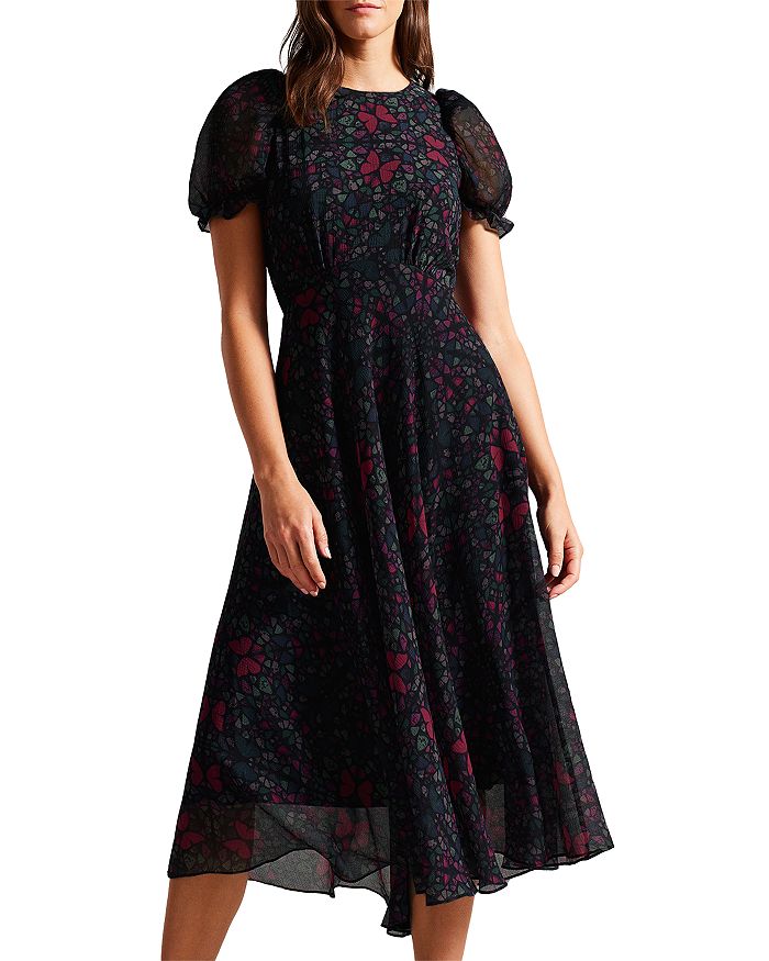 Ted Baker - Daniaa Graduated Ruched Sleeve Midi Dress