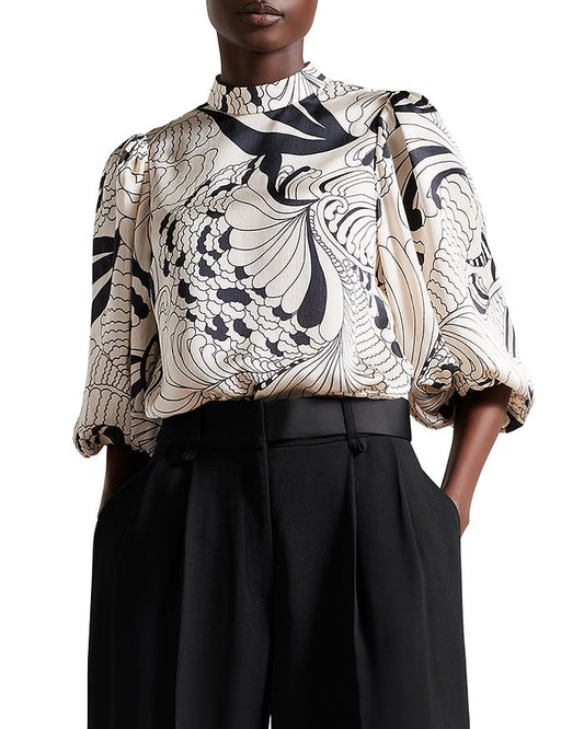 Ted Baker - Jessiaa Printed Balloon Sleeve Blouse