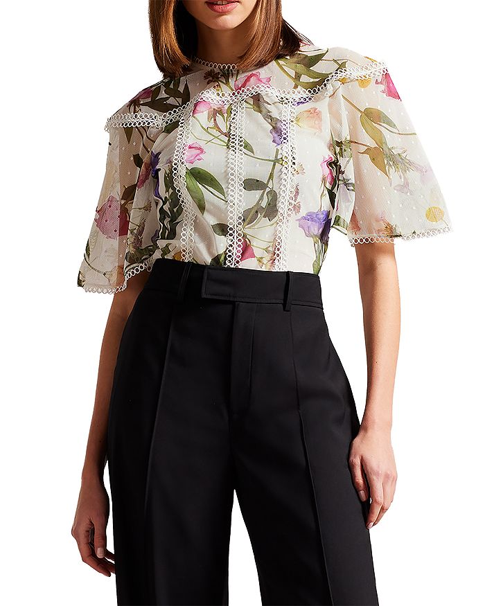 Ted Baker - Arelln Floral Print Lace Trim Blouse