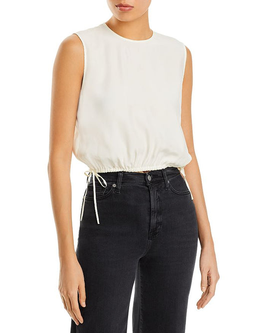 ATM Anthony Thomas Melillo - Silk Drawstring Hem Crop Top