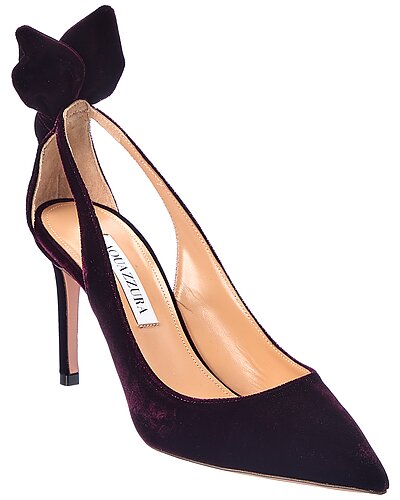 Aquazzura Bow Tie 85 Velvet Pump