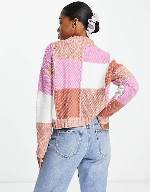 Cotton:On oversized checkerboard sweater in multi