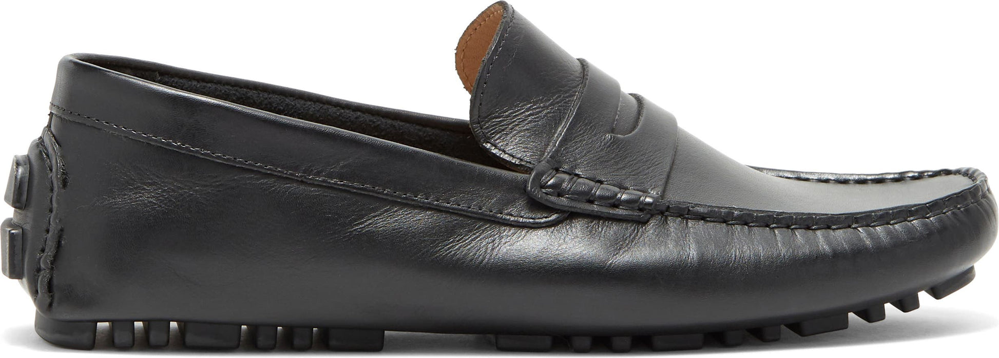 NORDSTROM RACK Mario Penny Loafer, Alternate, color, BLACK LEATHER