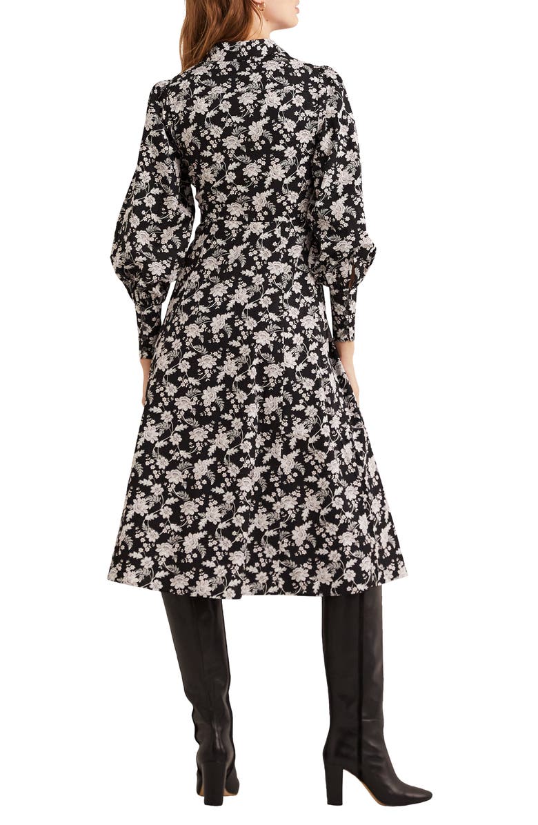 BODEN Floral Empire Long Sleeve Cotton Shirtdress