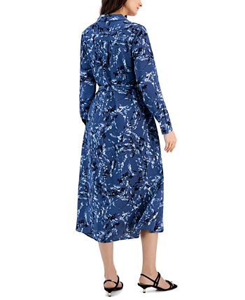 Alfani - Women's Printed Belted Shirtdress, Created for Macy's