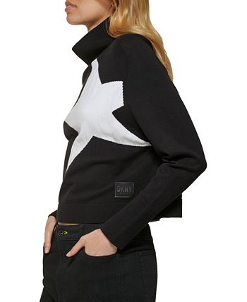 DKNY Jeans - Women's Jacquard Star-Graphic Turtleneck Sweater