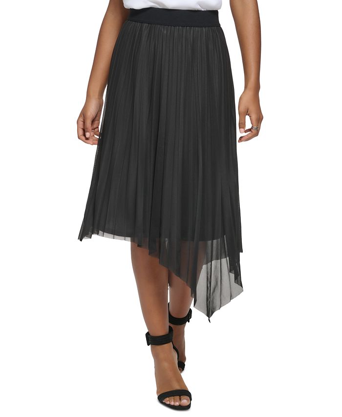 Calvin Klein - Women's Asymmetrical Hem Pleated Midi Skirt