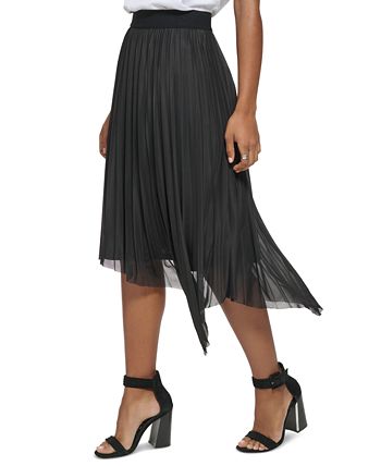 Calvin Klein - Women's Asymmetrical Hem Pleated Midi Skirt