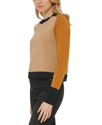 DKNY Jeans - Women's Colorblocked Crewneck Sweater