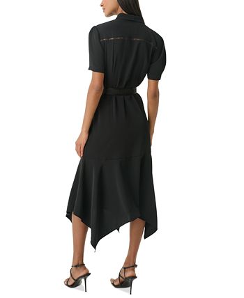 Karl Lagerfeld Paris - Women's Handkerchief-Hem Midi Shirtdress