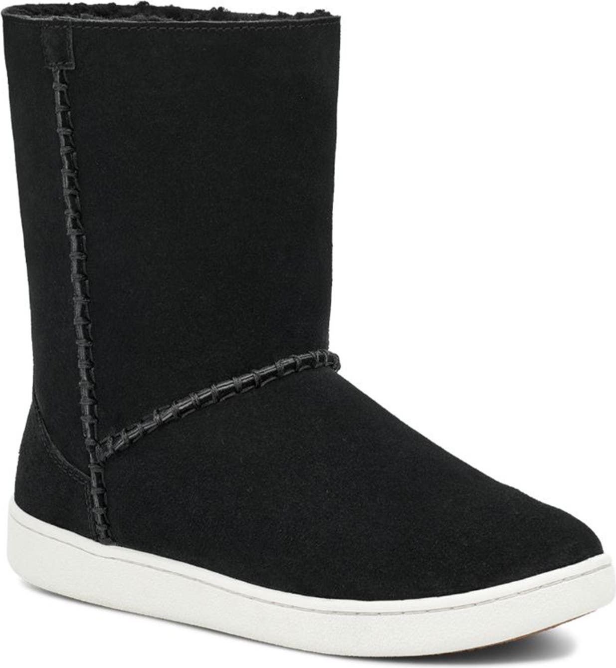 UGG<SUP>®</SUP> UGG Mika Faux Shearling Cuff Boot, Main, color, BLACK