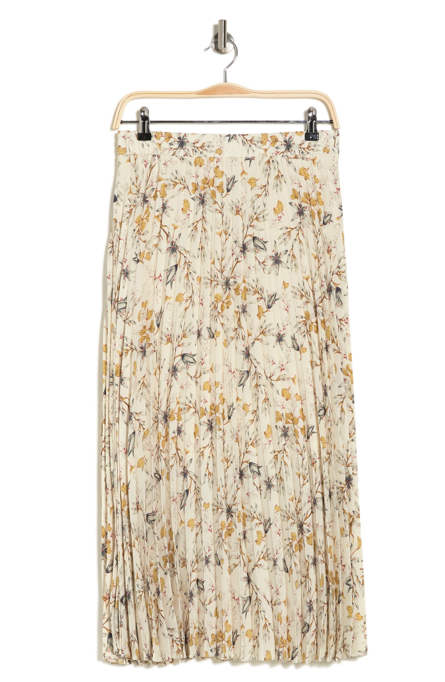 MAX STUDIO Floral Pleated Skirt, Alternate, color, ECRU/ SLATE PRSD LILLY