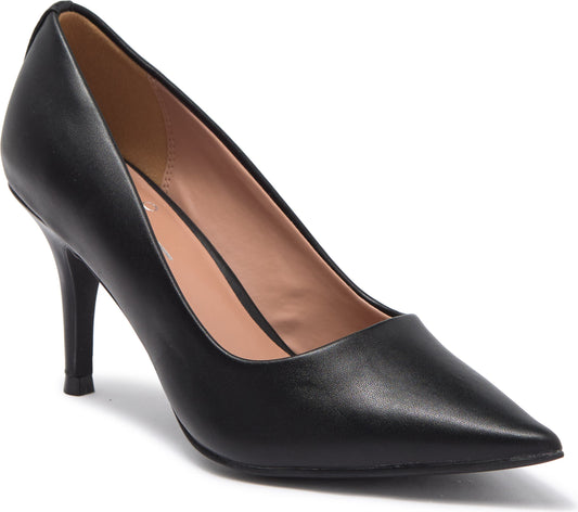 LINEA PAOLO Paris Pointed Toe Leather Pump, Main, color, BLACK