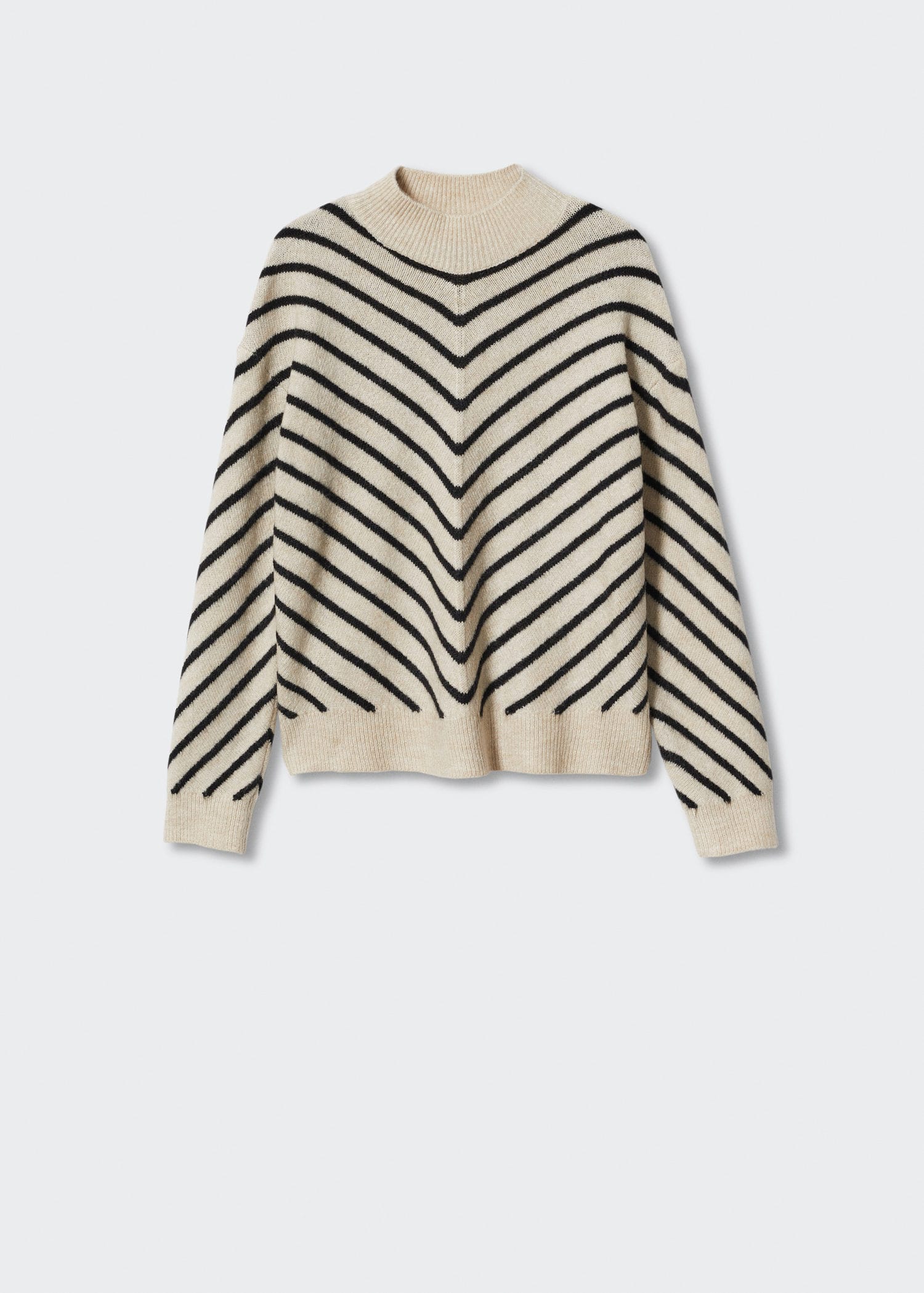 Stripe-print sweater with Perkins neck - Article without model