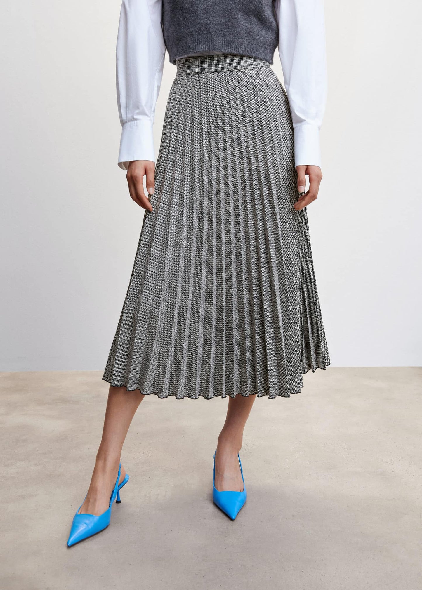 Pleated midi skirt - Medium plane