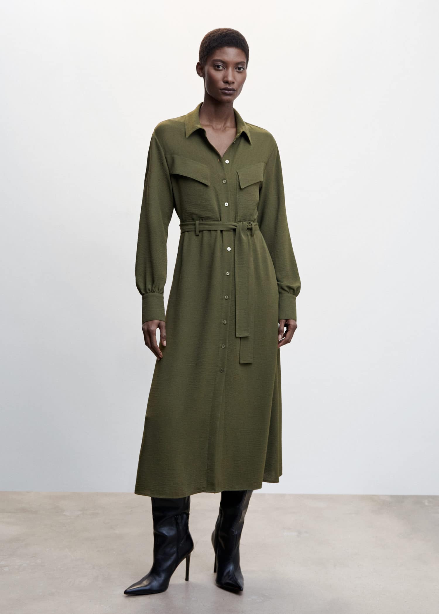 Belt shirt dress - General plane